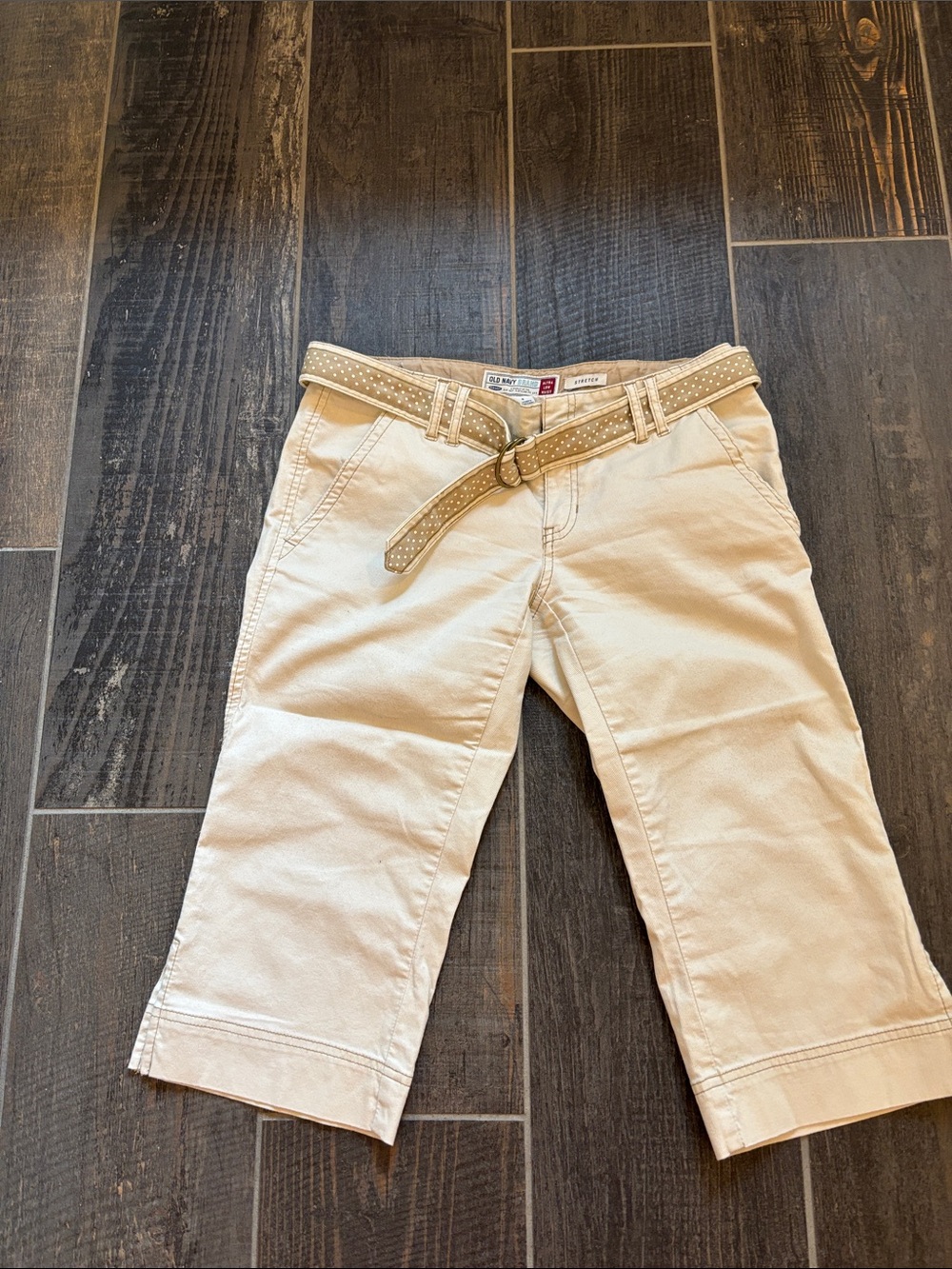 Old Navy Cream Girls' Shorts with Decorative Belt